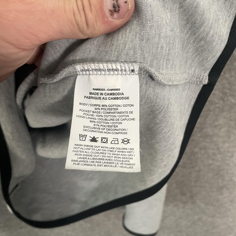 Nike Tech Fleece Hoodie Mens Medium Gray Full Zip Windrunner Sweatshirt CU4489 - Picture 6 of 9